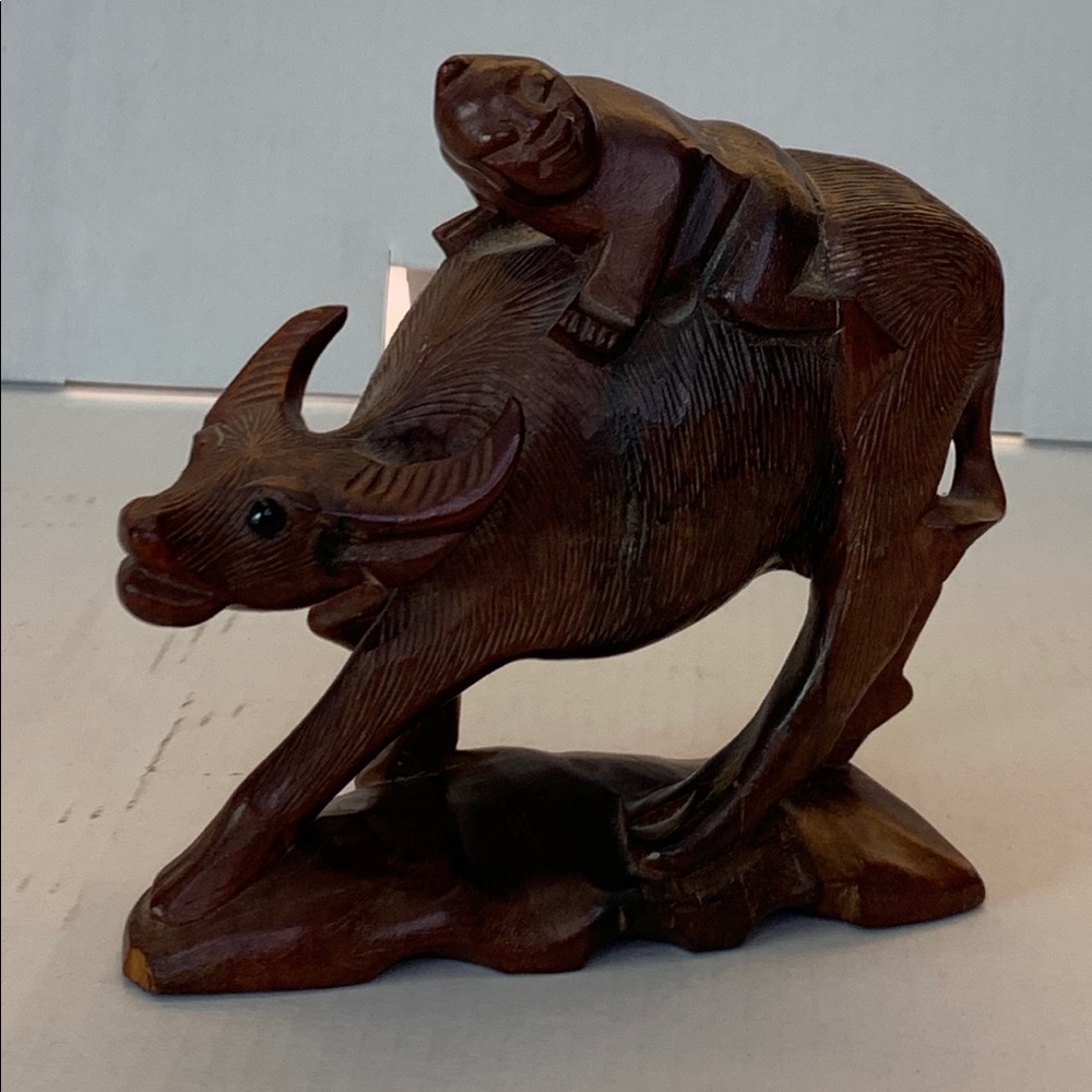 Hand Craved wood Buffalo wood